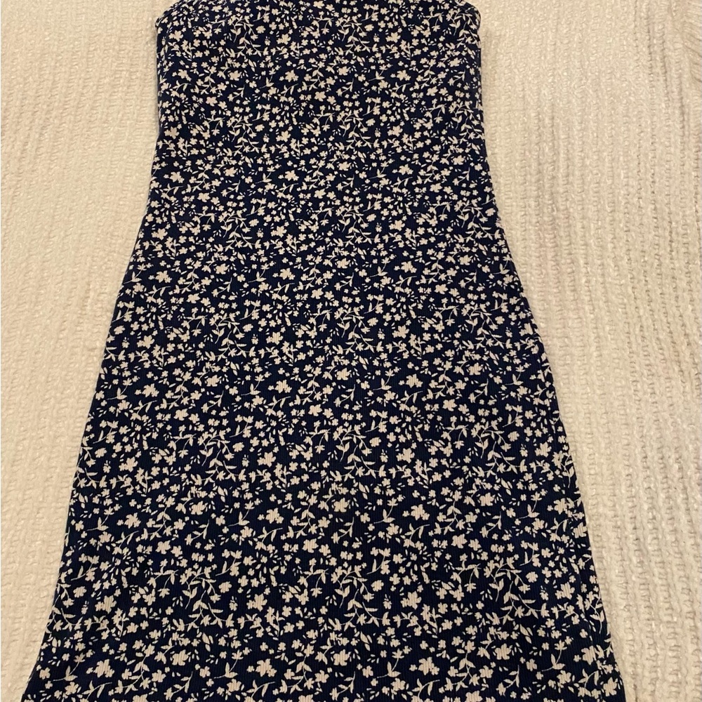 Floral Print Strapless Dress